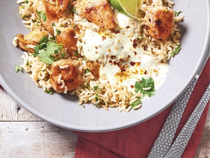 Gesundes Mittagessen: Hähnchen-Reis. | © Matthias Liebich
