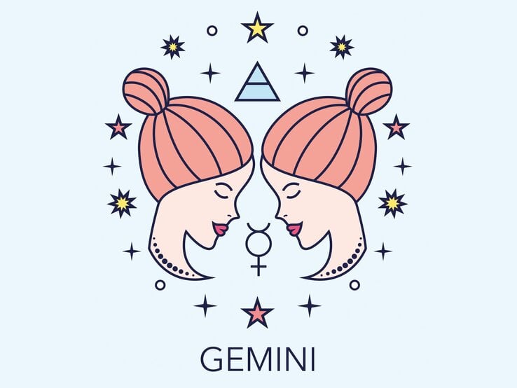 Zeichnung des astrologischen Symbols für das Sternzeichen Zwillinge vor hellblauem Hintergrund. | © Getty Images/goroskop