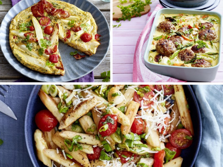 Collage Spargel-Rezepte Low Carb