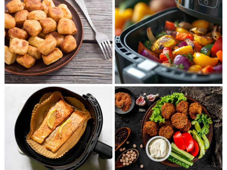 Mehrere Gerichte aus der Heißluftfritteuse