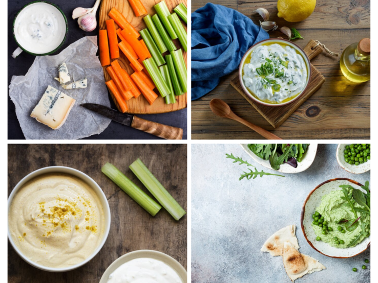 Collage mit der Aufnahme mehrerer Dips