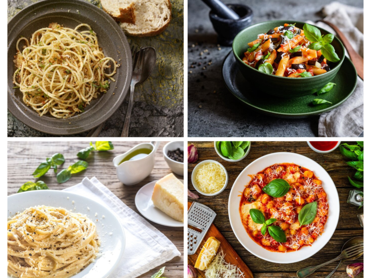 Collage italienische Pasta-Gerichte