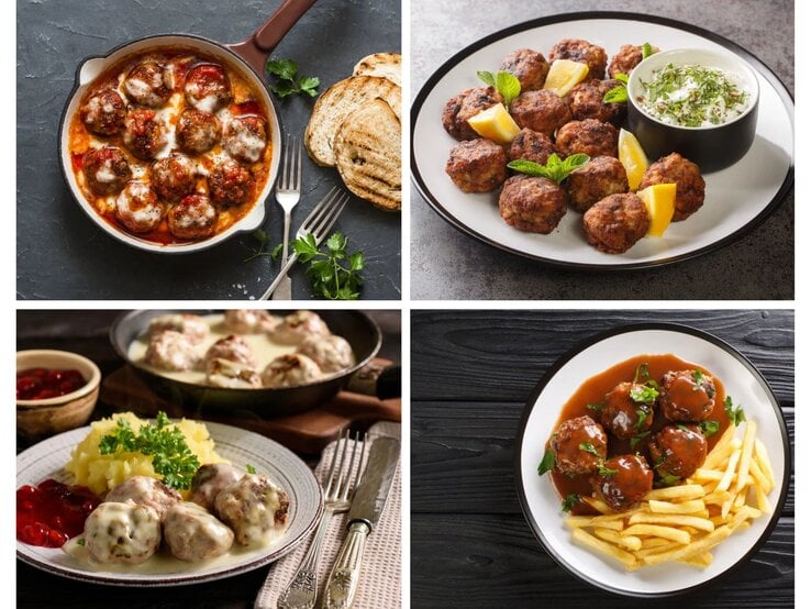 Collage Frikadellen aus aller Welt.