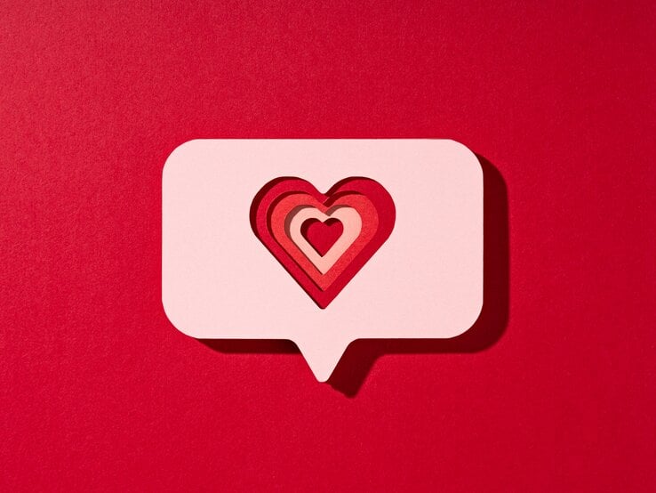 Ein herzförmiges Social-Media-Icon