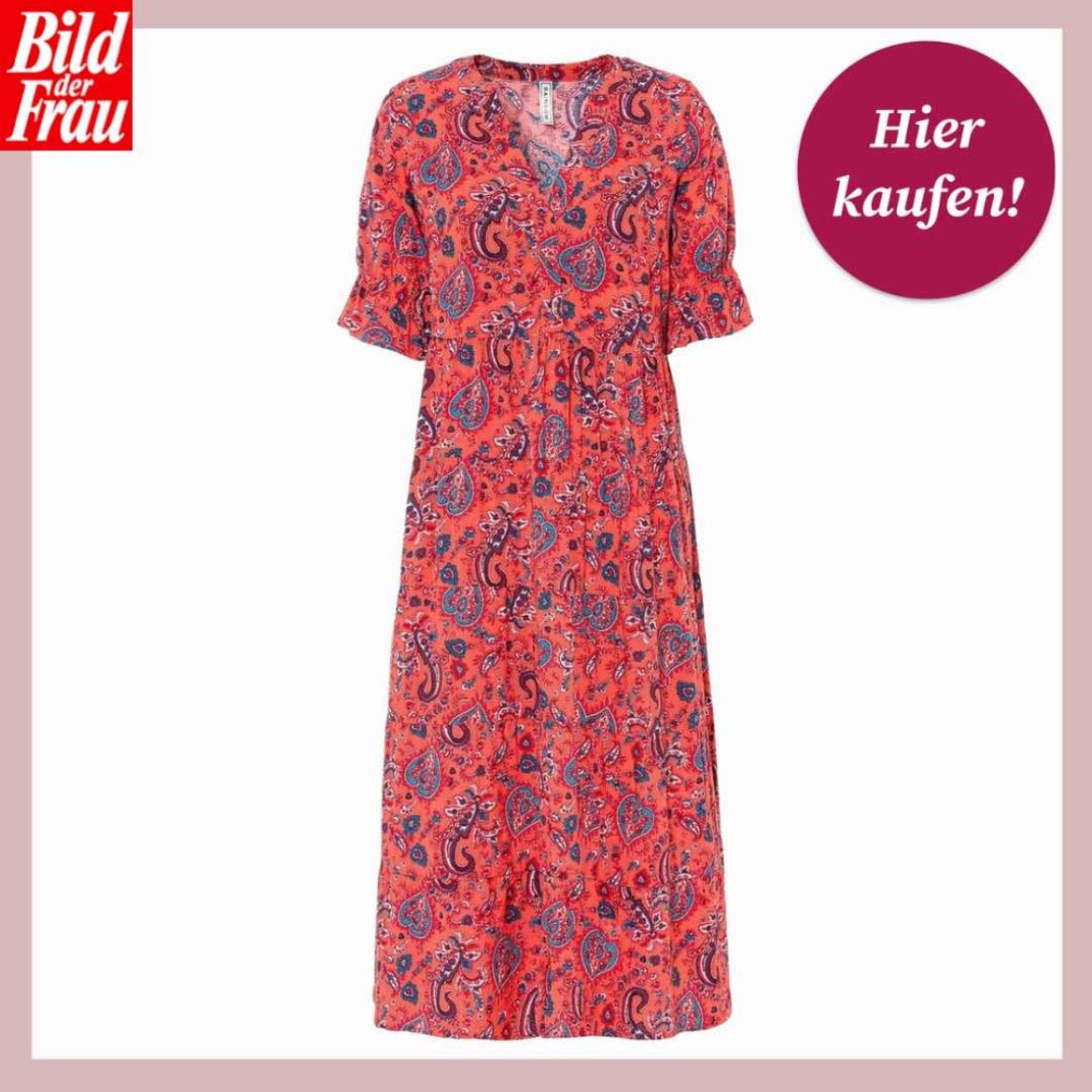 Rotes Kleid mit Paisleymuster | © Bonprix