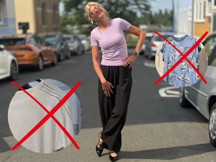 Zu sehen ist Renate Zott in einer schwarzen Hose und einem lila T-shirt, die in die Kamera lächelt. 