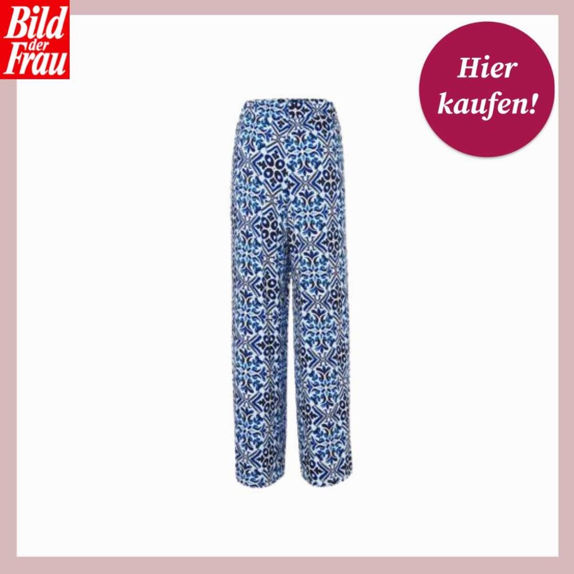 Palazzohose von Tchibo in blauweißem Print | © Tchibo